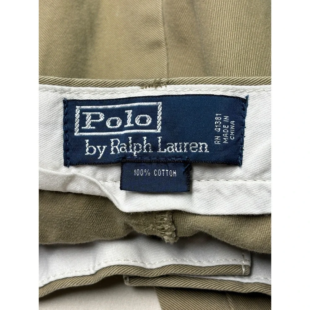 Vintage Polo Ralph Lauren Mens Classic Chino‎ Pants 38/32 Cotton Khaki Casual